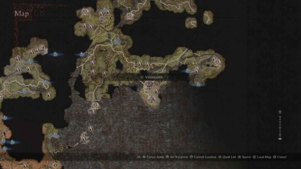 Carte de Vernworth de Dragon's Dogma 2