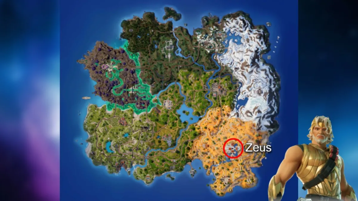 Emplacement du boss Fortnite Zeus
