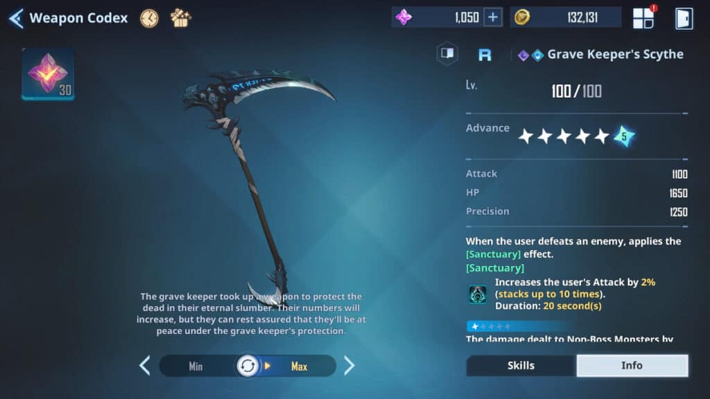 Liste des niveaux d'armes du joueur Solo Leveling Arise