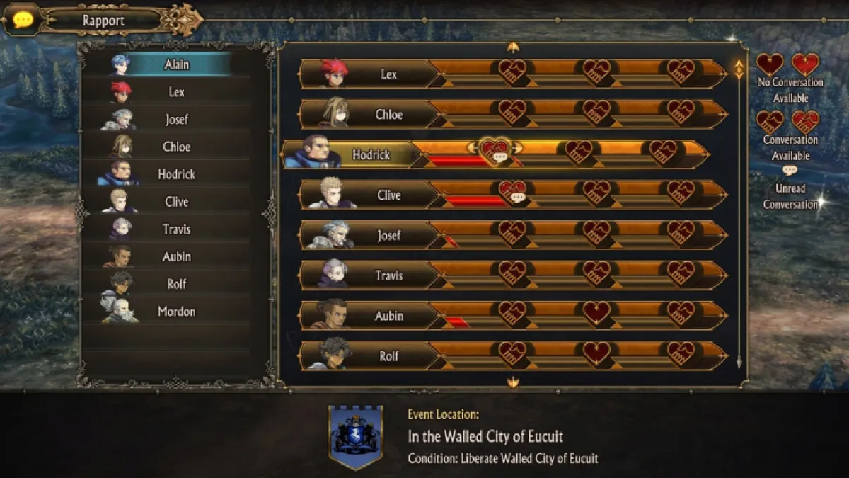 Toutes les options de romance et comment romancer les personnages dans Unicorn Overlord Rapport