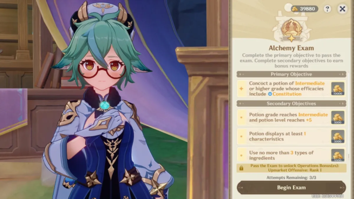 Genshin Impact  Ascension Alchimique Comment réussir les examens d'alchimie Débutant