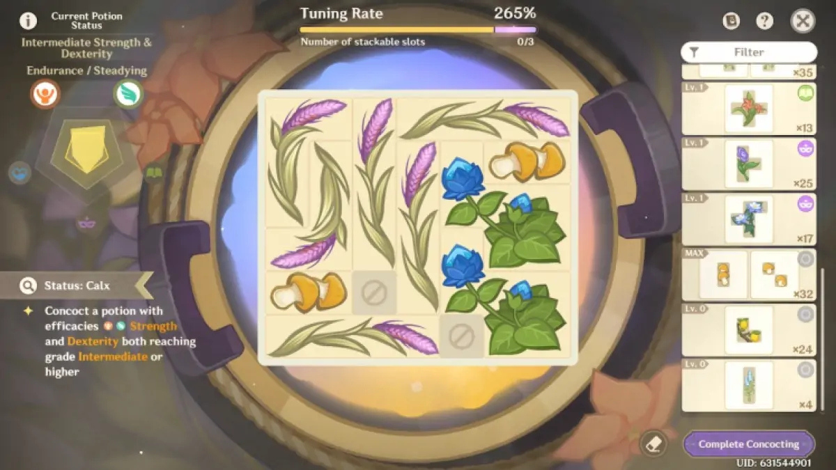 Genshin Impact  Ascension Alchimique Comment réussir les examens d'alchimie Potion intermédiaire