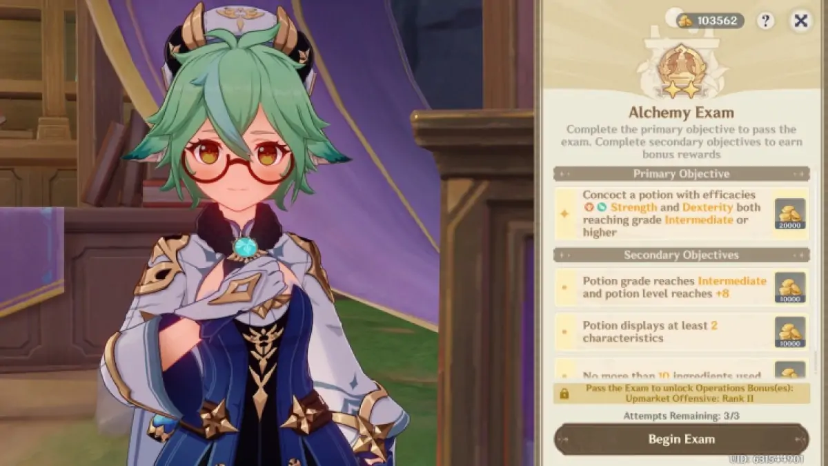 Genshin Impact  Ascension Alchimique Comment réussir les examens d'alchimie intermédiaire