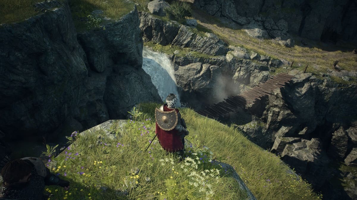 traverser un pont de corde pendant une proie pour la meute dans Dragons Dogma 2