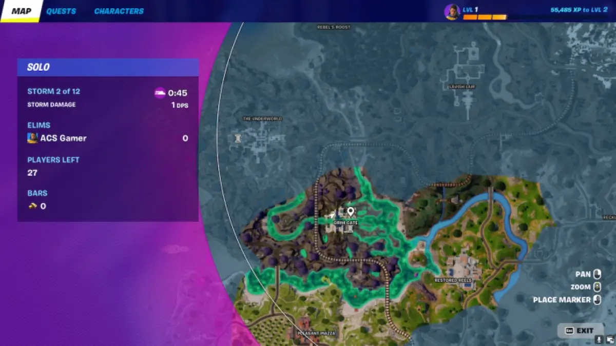 Underworld sur la carte dans Fortnite