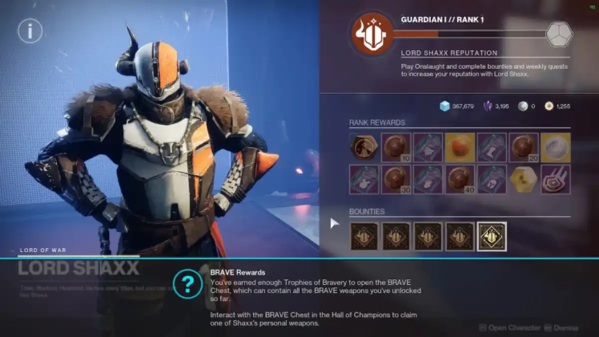 Tous les coffres du Hall des Champions dans Destiny 2 Into The Light Bravery
