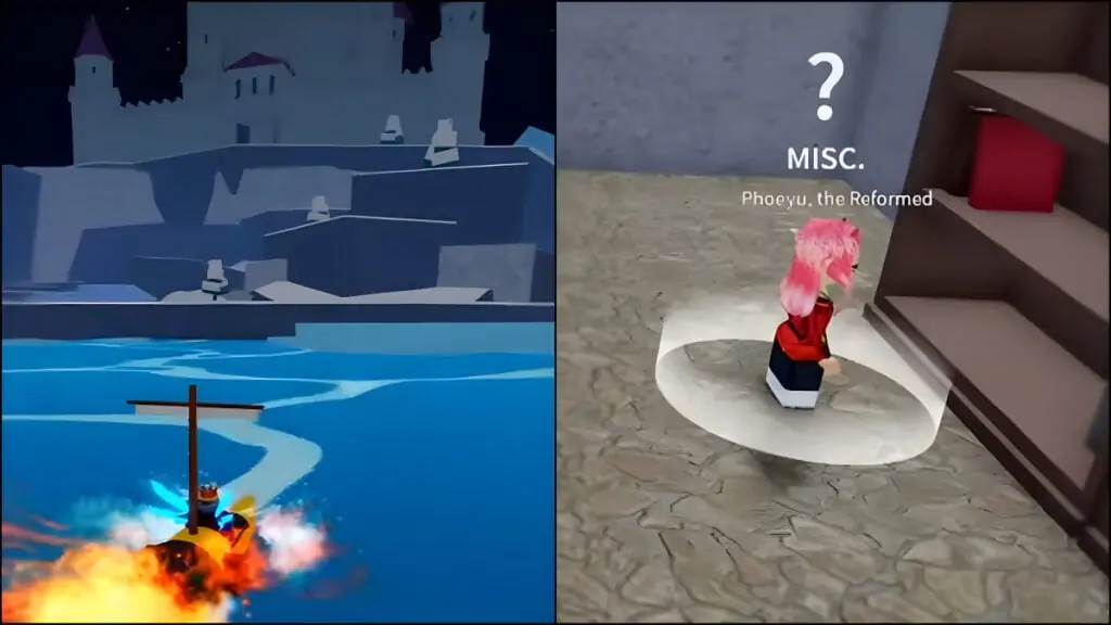 Le château de glace et le professeur Death Step à Blox Fruits