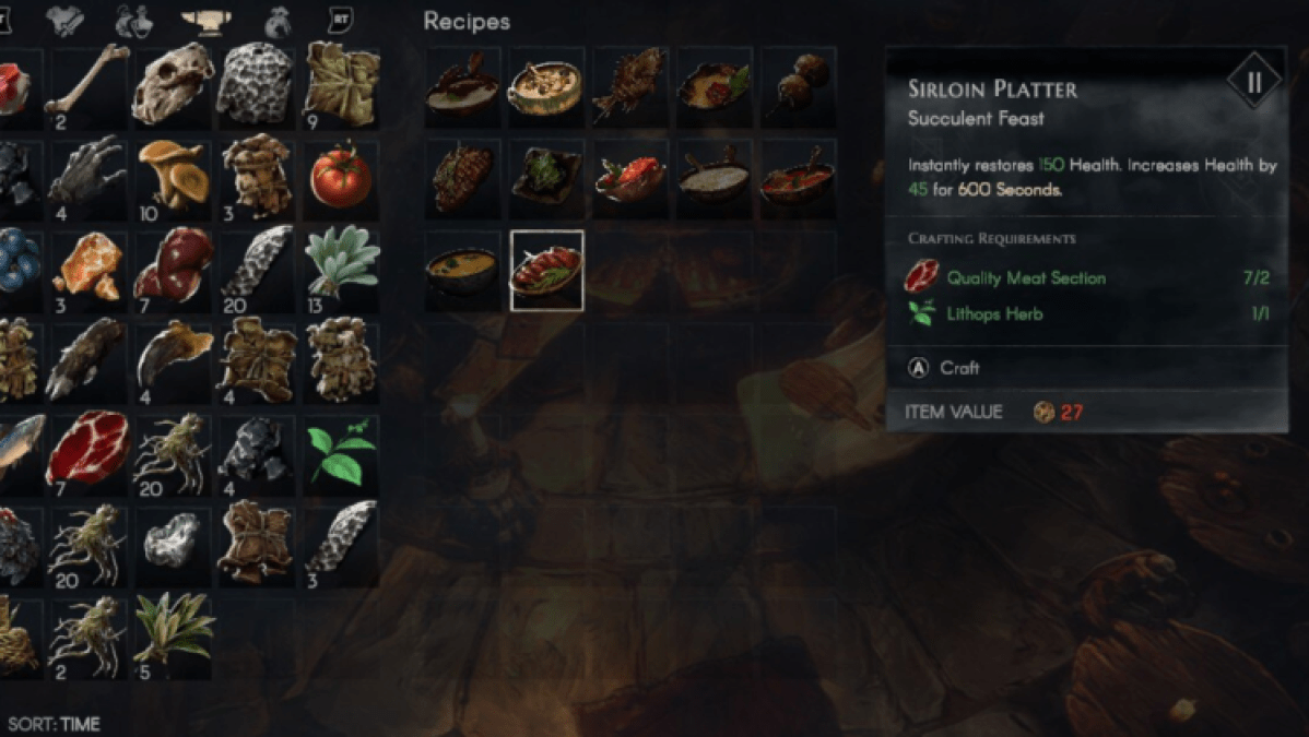 Meilleures recettes de cuisine dans No Rest for the Wicked