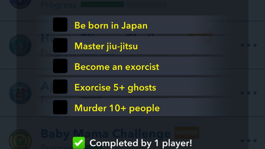 BitLife : Tâches du défi Cursed Killer