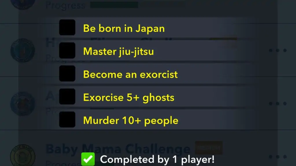 BitLife : Tâches du défi Cursed Killer