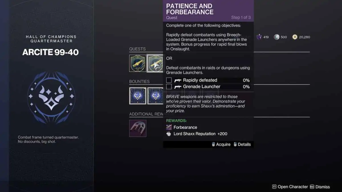 Destiny 2 Patience et tolérance