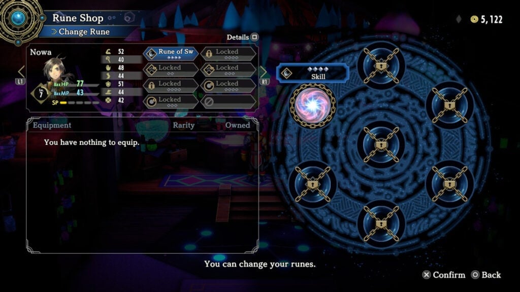 Interface utilisateur des runes de la Chronique d'Eiyuden