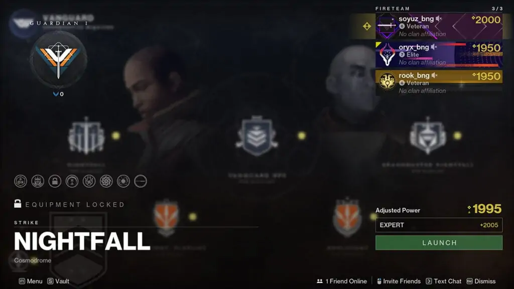Destiny 2 : changements de puissance des escouades