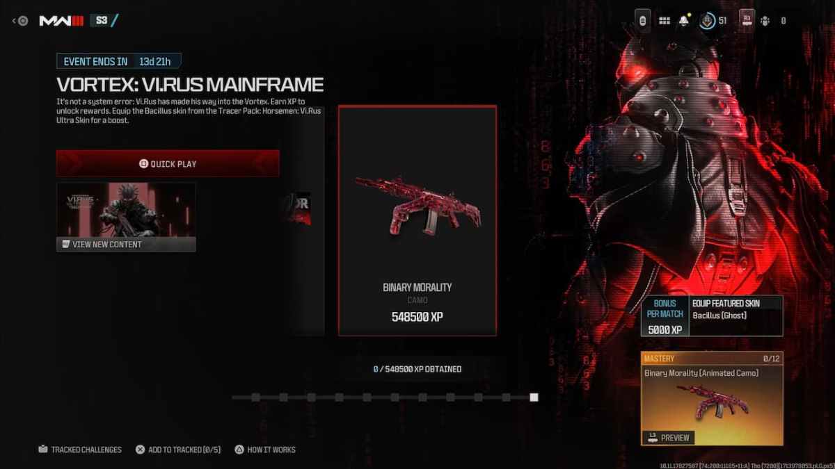 Événement sur le mainframe du virus Mw3 Vortex