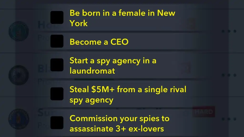 BitLife : tâches du défi Sterling Spy
