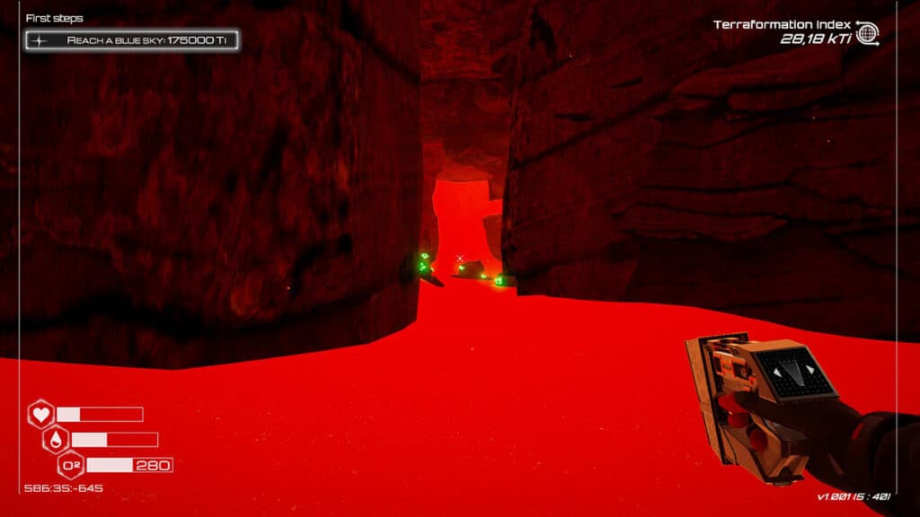 L'entrée de la grotte d'uranium dans The Planet Crafter.