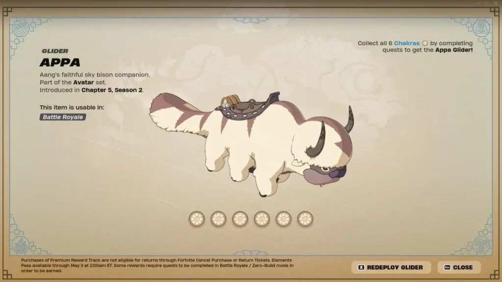 appa planeur fortnite que sont les chakras