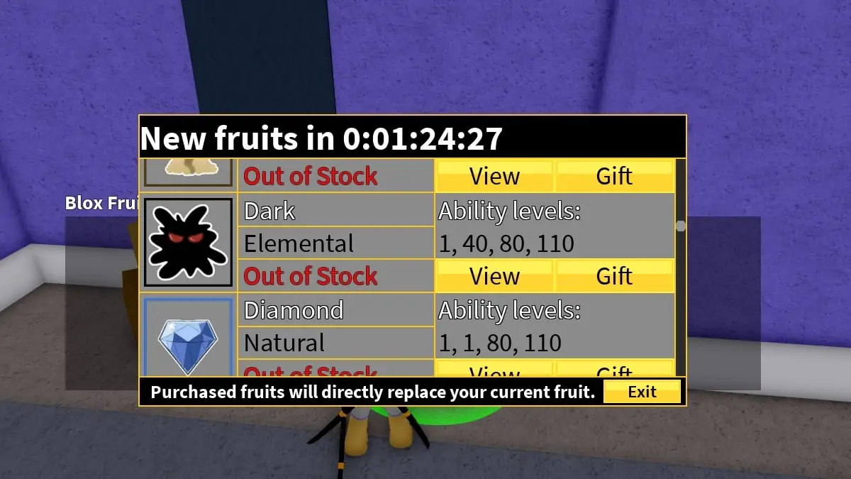acheter des fruits noirs chez un marchand de fruits blox