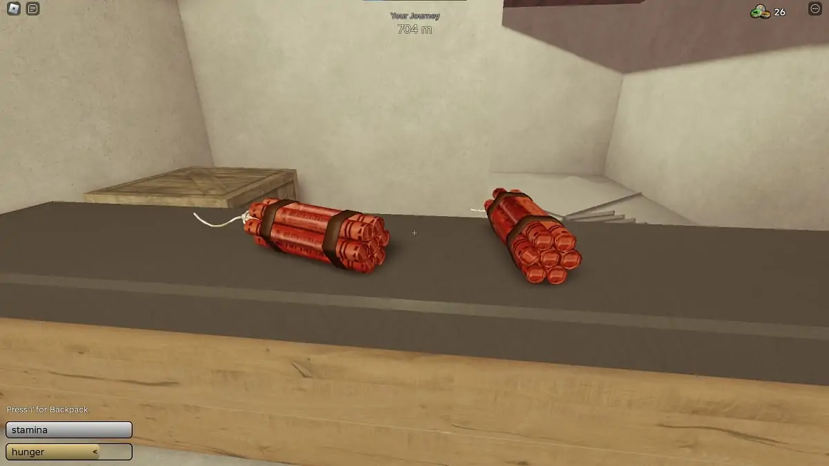 dynamite dans un voyage poussiéreux