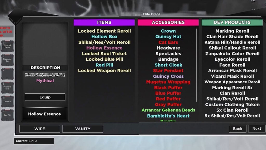 Roblox Type Soul : quelle est la fonction de l’essence creuse ?
