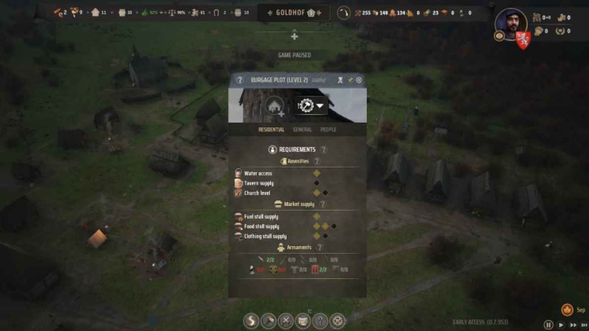 Comment élever les niveaux de la famille dans Manor Lords niveau 3