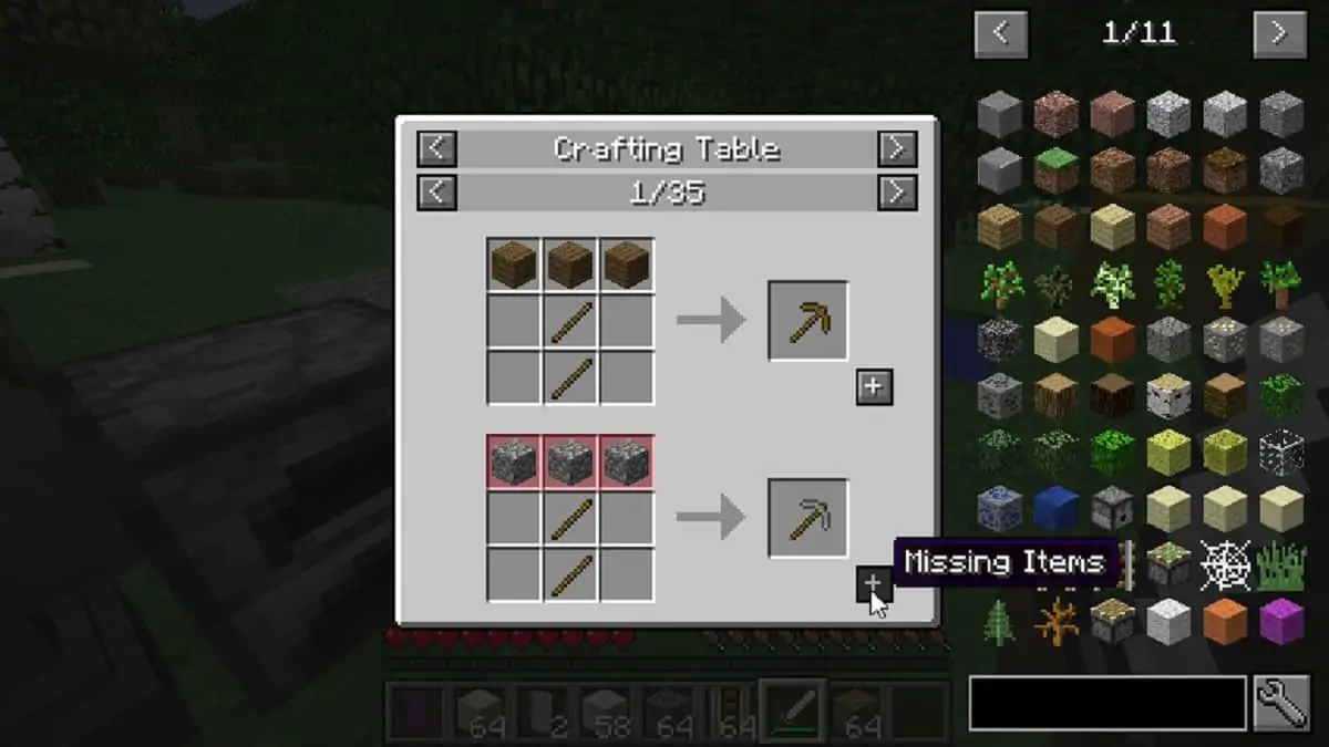 juste assez d'objets mod minecraft