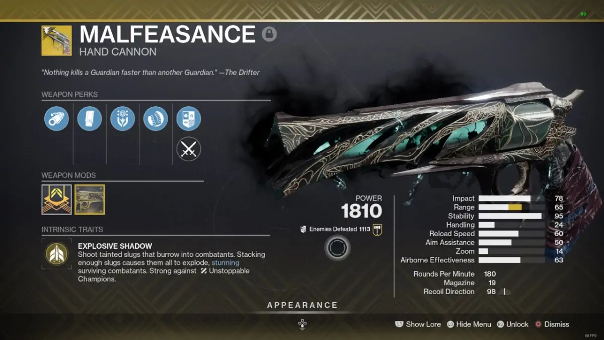 Liste des niveaux de Destiny 2 Hand Cannon : Meilleurs canons à main pour le PVP et le PVE