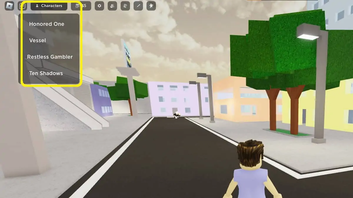 comment changer de personnage dans les manigances roblox jujutsu