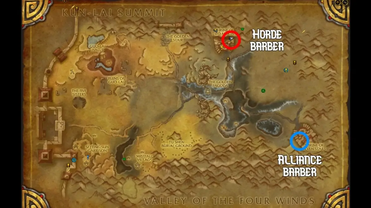 Emplacements de barbier Wow Remix