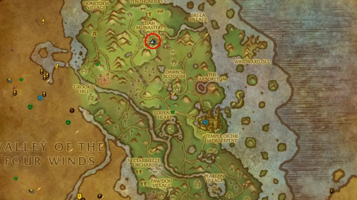 Emplacement du vendeur d'armes d'Erus Wow Remix