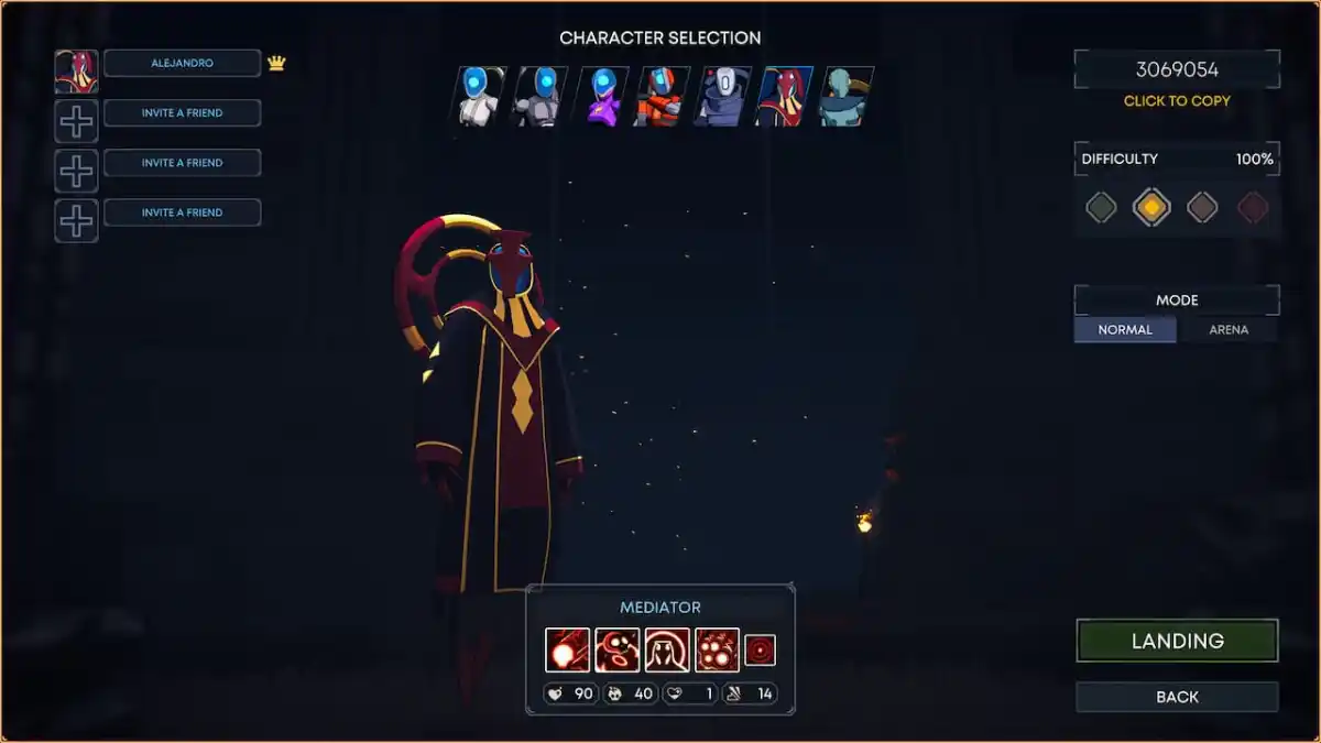 Sélection du personnage du médiateur gardien
