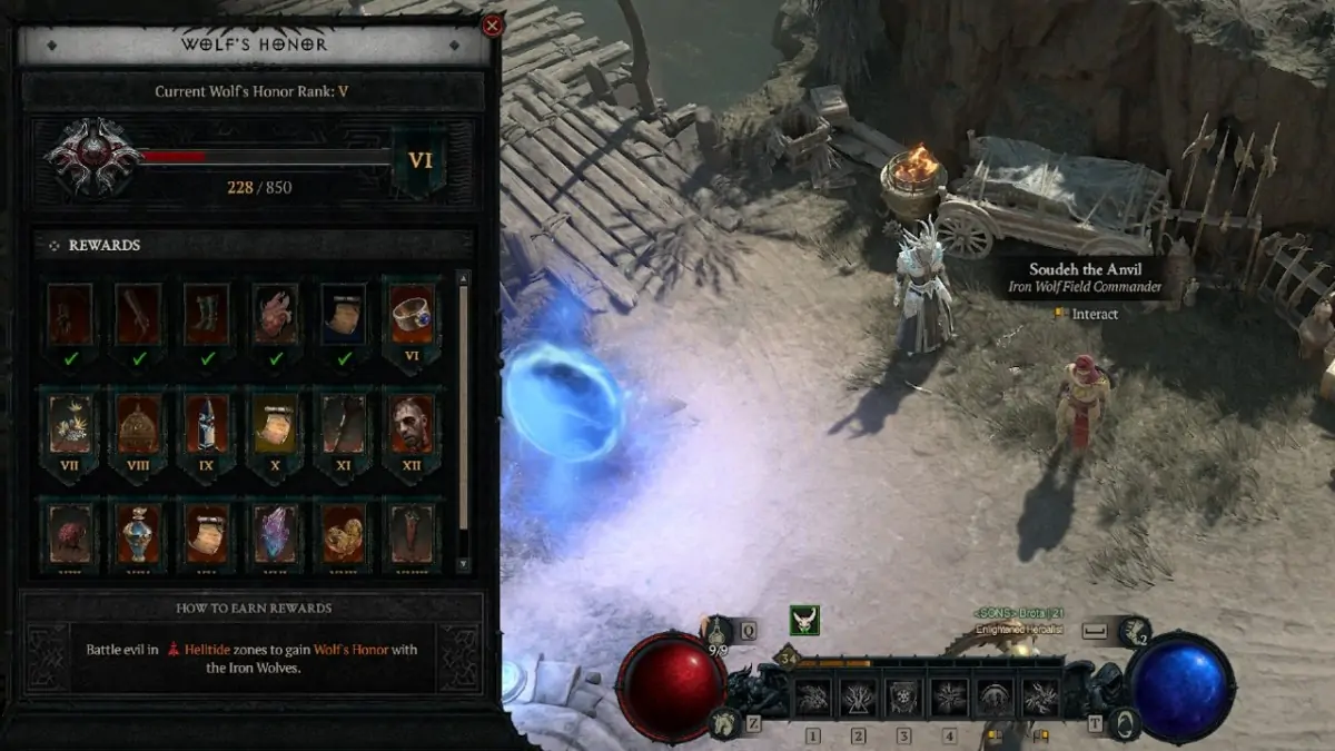 Rang d'honneur 5 Diablo 4