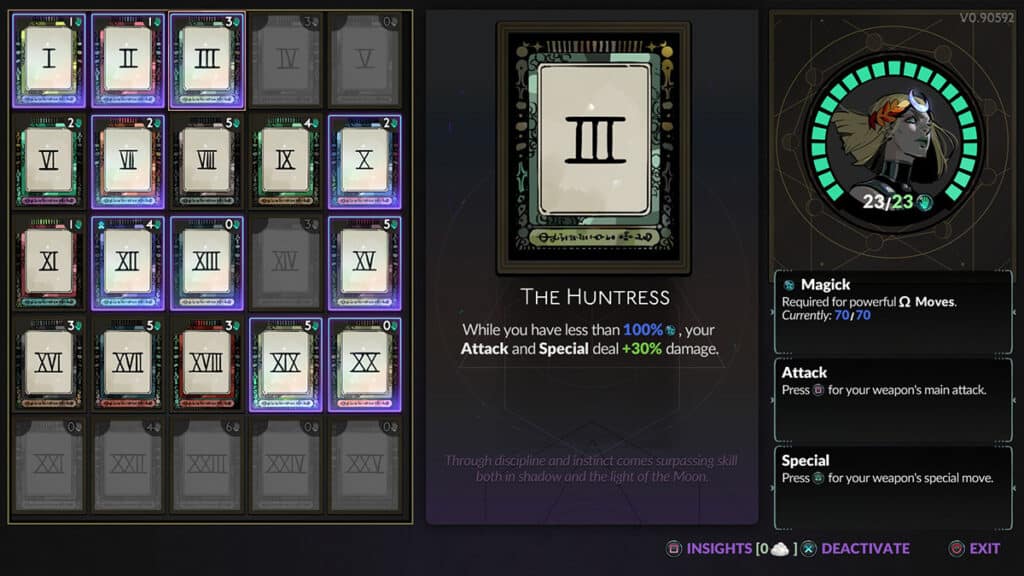 La carte Arcanes Chasseresse.
