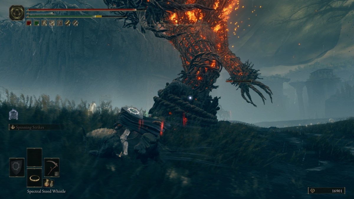 Elden Ring Ombre des pieds du Golem du four Erdtree
