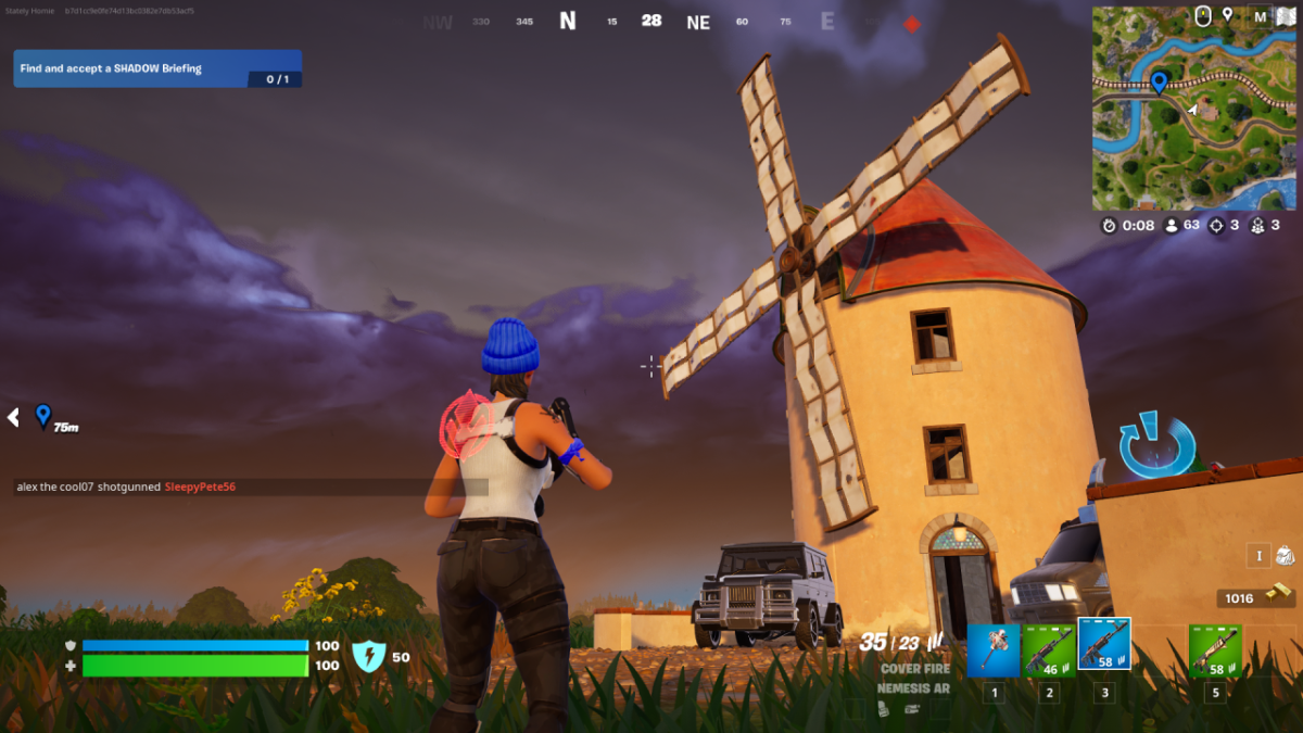 Comment sauter en l'air sur le moulin à vent ou sur l'autre moulin à vent dans Fortnite