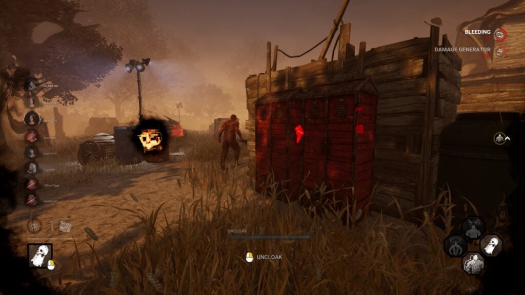 Un trappeur poursuit un survivant dans Dead by Daylight 2v8