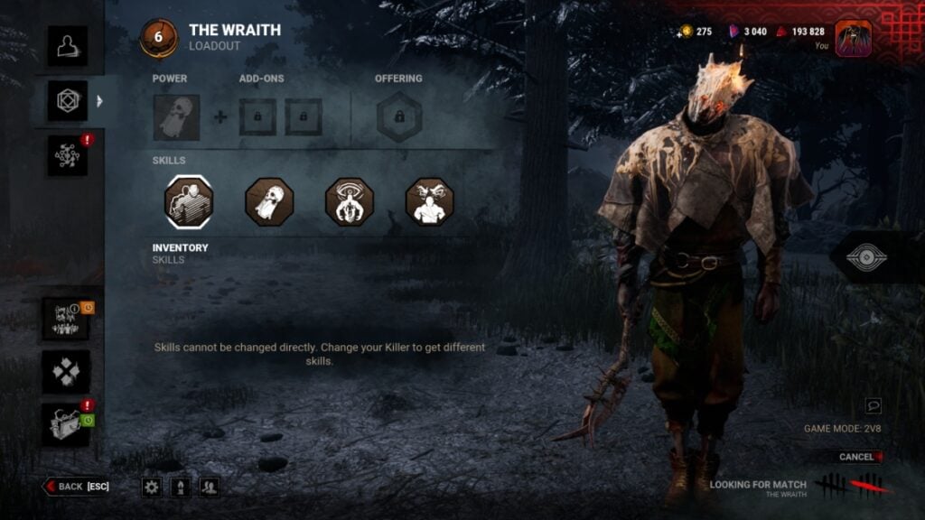 Le Wraith et ses pouvoirs en mode 2v8 de Dead by Daylight