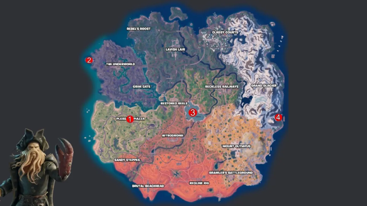 Emplacements des contes de pirates Fortnite