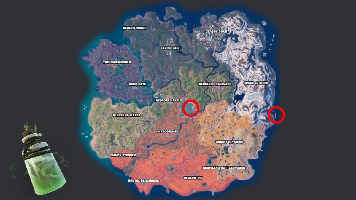 Navire dans une bouteille Tous les emplacements Fortnite