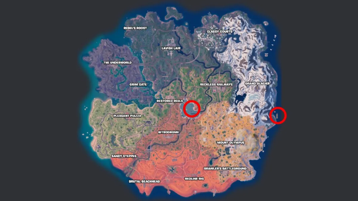 Emplacements de la carte Walk The Plank sur Fortnite Pirates