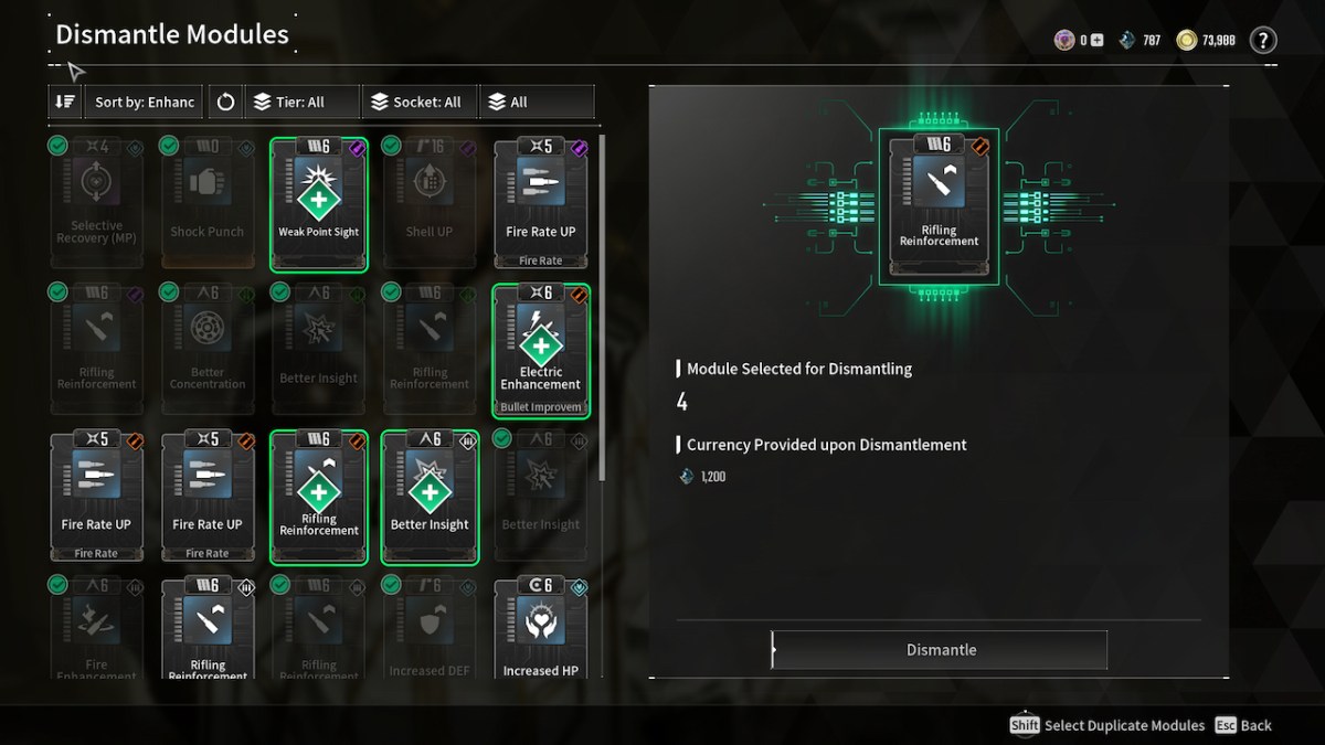 Démontage des modules Le premier descendant