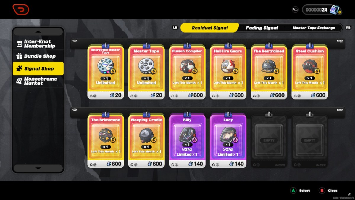 Que devriez-vous acheter avec des signaux résiduels et décolorés dans Zenless Zone Zero (ZZZ) ?