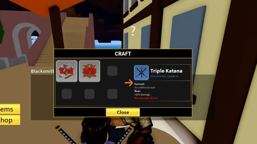 utiliser du cuir pour améliorer l'épée dans les fruits de Roblox