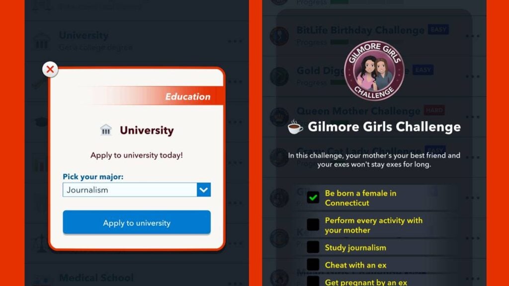 BitLife : Comment relever le défi Gilmore Girls