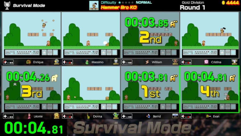 Championnats du monde Nintendo Édition NES Mode Survie