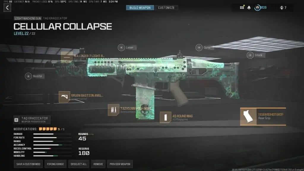 Construction du TAQ Eradicator LMG Hip Fire