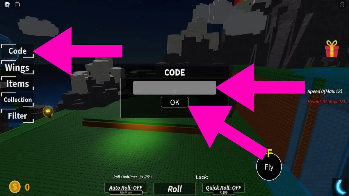 Comment utiliser les codes Fly Rng