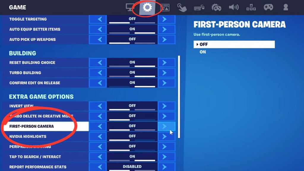 mode à la première personne fortnite