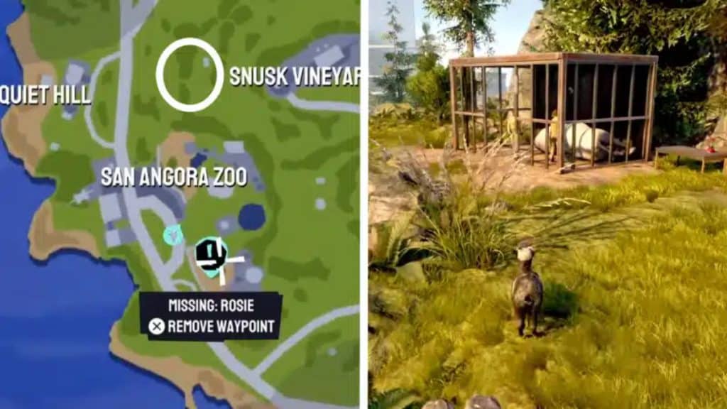 Une carte menant à Rosie dans Goat Simulator 3
