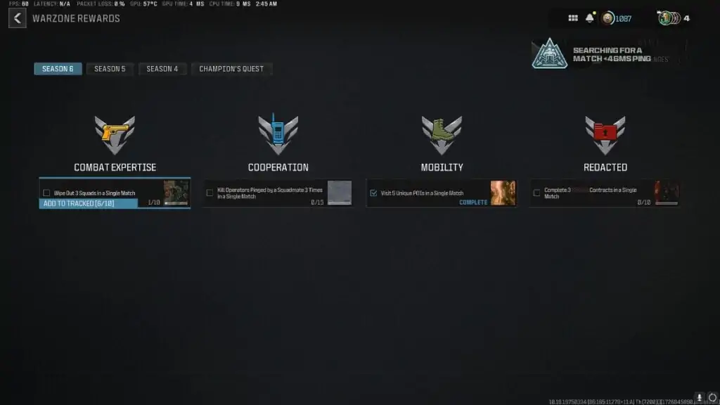 Toutes les récompenses de la saison 6 de Warzone